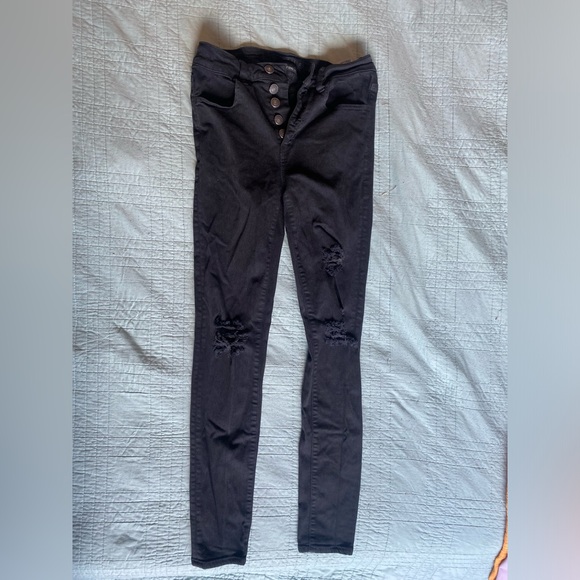 American Eagle Next Level Stretch Super Hi-Rise Jegging Black - Picture 2 of 5